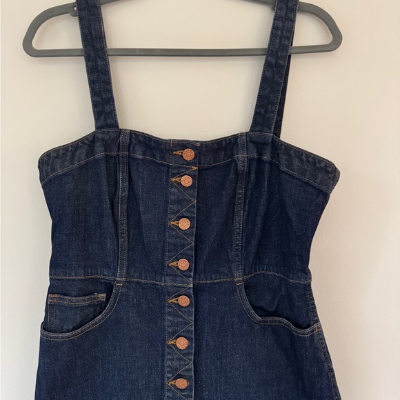 MADEWELL dark denim button down dress, Size 10 - Picture 2 of 5